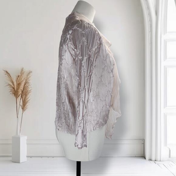 Komarov 2-Piece Hanky Hem Midi Dress & Chiffon Jacket Pink Beaded Neck Size S - Picture 9 of 16